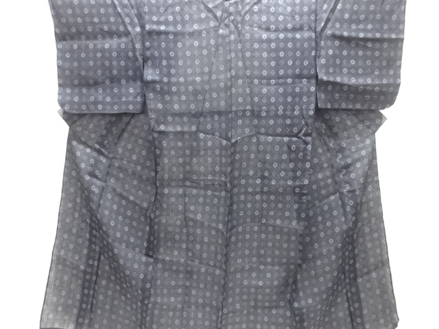 アンティーク　本場宮古上布　丸に花模様着物(材料)